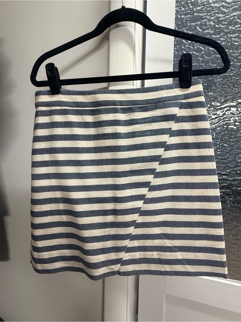 J Crew Striped Mini Skirt in Navy and White